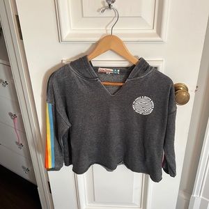 VINTAGE HAVANA hooded sweatshirt - rainbow - size small -